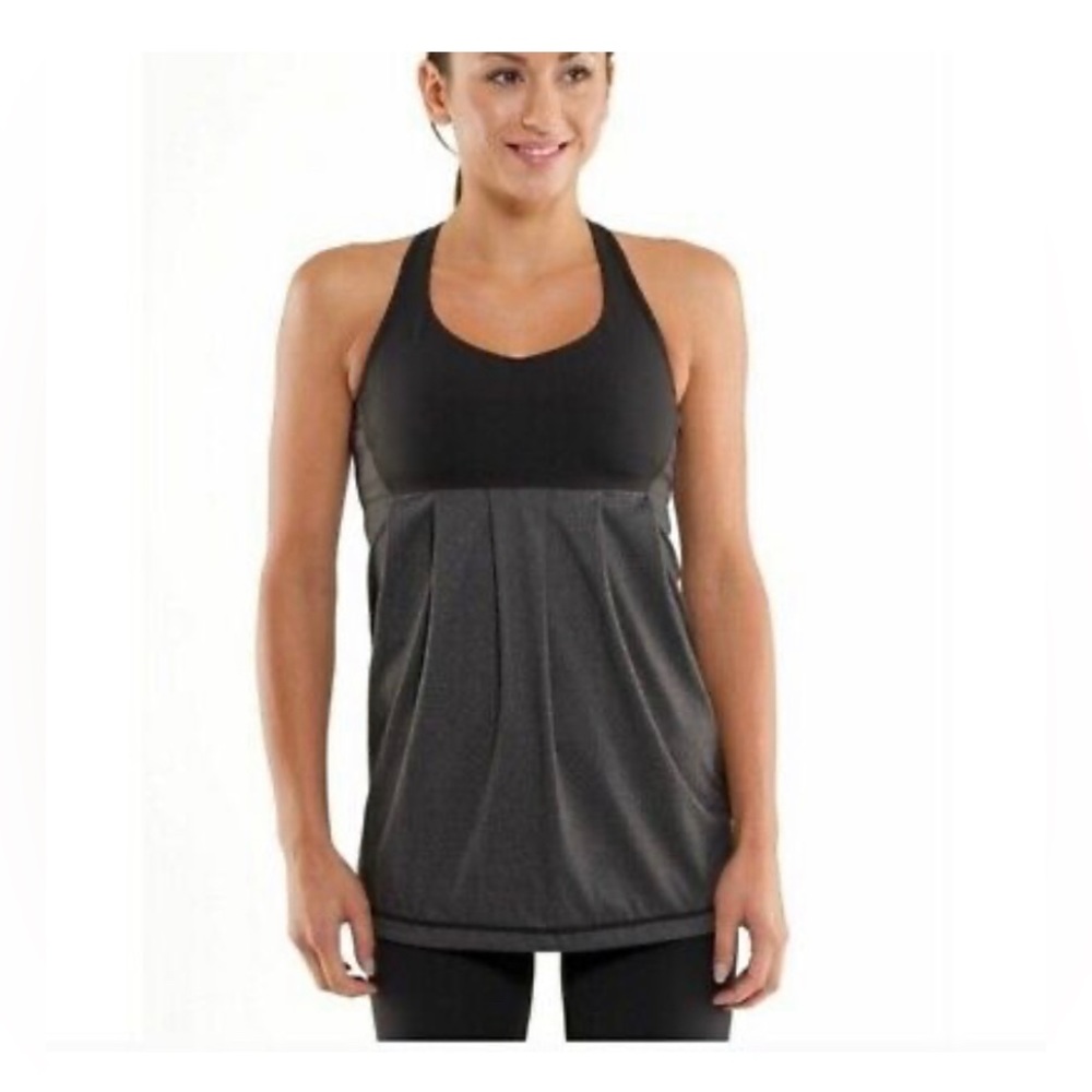 Lululemon Athletica Power Dance Tank Black and Grey EUC Size 6